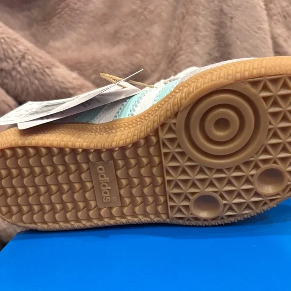 Adidas Samba OG Toddler Kids Sneakers - White and Light Blue - Picture 4 of 9